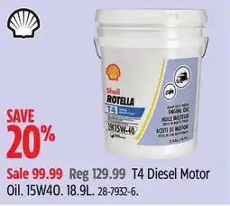 Canadian Tire Shell T4 Diesel Motor Oil offer