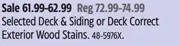 Canadian Tire Selected Deck & Siding or Deck Correct Exterior Wood Stains offer