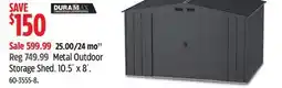 Canadian Tire Metal Outdoor Storage Shed. 10.5´ x 8´ offer