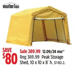 Canadian Tire Peak Storage Shed offer
