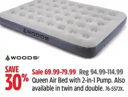 Canadian Tire Queen Air Bed with 2-in-1 Pump offer