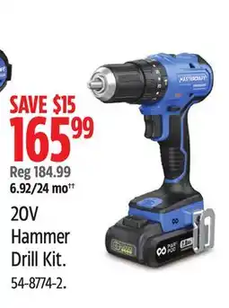 Canadian Tire MASTERCRAFT 20V Hammer Drill Kit offer