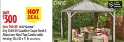 Canadian Tire Coastline Taupe Steel & Aluminum Hard-Top Gazebo with Netting offer