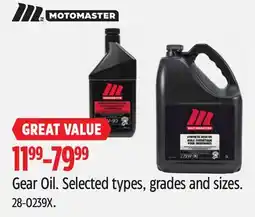 Canadian Tire MOTOMASTER Gear Oil offer