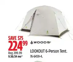 Canadian Tire Woods LOOKOUT 6-Person Tent offer