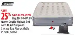 Canadian Tire Coleman Queen Double-High Air Bed with AC Air Pump and Storage Bag offer