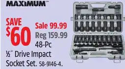 Canadian Tire MAXIMUM 48-Pc 1⁄2˝ Drive Impact Socket Set offer