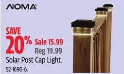Canadian Tire Noma Solar Post Cap Light offer