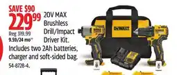 Canadian Tire 22999 20V MAX Brushless Drill/Impact Driver Kit offer
