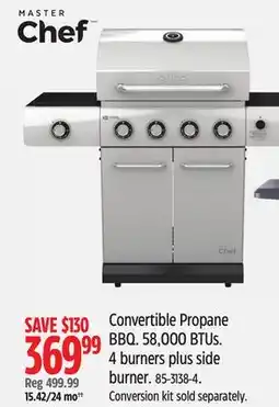 Canadian Tire Master Chef Convertible Propane BBQ offer