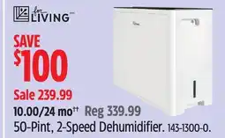 Canadian Tire 50-Pint, 2-Speed Dehumidifier offer