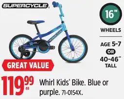 Canadian Tire Whirl Kids' Bike offer