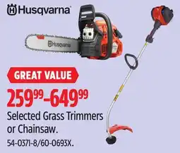 Canadian Tire Selected Grass Trimmers or Chainsaw offer
