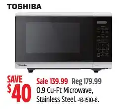 Canadian Tire 0.9 Cu-Ft Microwave, Stainless Steel offer