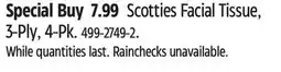 Canadian Tire Scotties Facial Tissue, 3-Ply, 4-Pk offer