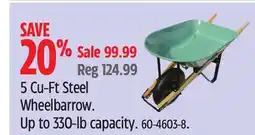 Canadian Tire Garden Club 5 Cu-Ft Steel Wheelbarrow offer