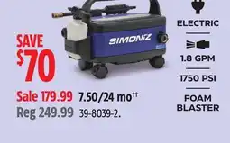 Canadian Tire ELECTRIC 1.8 GPM1 750 PSI FOAM BLASTER offer