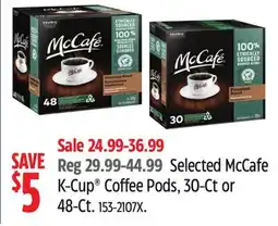 Canadian Tire Selected McCafe K-Cup Coffee Pods, 30-Ct or 48-Ct offer