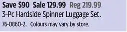 Canadian Tire 3-Pc Hardside Spinner Luggage Set offer