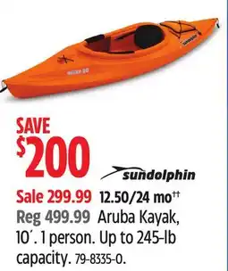 Canadian Tire Sundolphin Aruba Kayak, 10´. 1 person. Up to 245-lb capacity offer