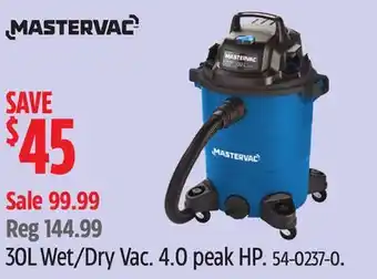 Canadian Tire MASTERVAC 30L Wet/Dry Vac offer