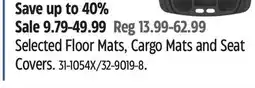 Canadian Tire Michelin Selected Floor Mats, Cargo Mats and Seat Covers offer