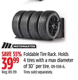 Canadian Tire Foldable Tire Rack. Holds 4 tires with a max diameter of 30˝ per tire offer