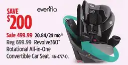 Canadian Tire Evenflo Revolve360 Rotational All-in-One Convertible Car Seat offer
