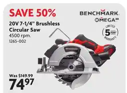 Home Hardware 20V 7-1/4 Brushless Circular Saw offer