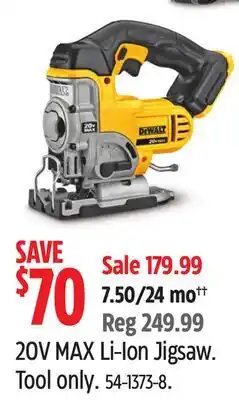 Canadian Tire 20V MAX Li-Ion Jigsaw. Tool only offer