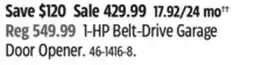 Canadian Tire 1-HP Belt-Drive Garage Door Opener offer