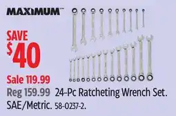 Canadian Tire MAXIMUM 24-Pc Ratcheting Wrench Set. SAE/Metric offer
