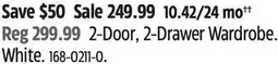 Canadian Tire Sauder 2-Door, 2-Drawer Wardrobe offer