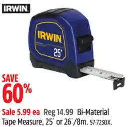 Canadian Tire Bi-Material Tape Measure, 25´ or 26´/8m offer