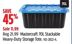 Canadian Tire Mastercraft 70L Stackable Heavy-Duty Storage Tote offer