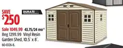 Canadian Tire Duramax Vinyl Resin Garden Shed, 10.5´ x 8´ offer