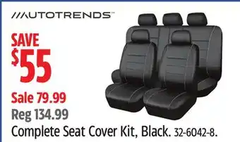 Canadian Tire Complete Seat Cover Kit, Black offer