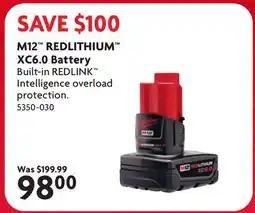 Home Hardware M12 REDLITHIUM XC6.0 Battery offer