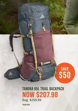 Cabela's ASCEND TANGRA 65L TRAIL BACKPACK offer