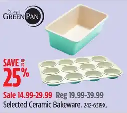 Canadian Tire GREEN PAN Selected Ceramic Bakeware offer