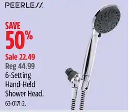 Canadian Tire PEERLESS 6-Setting Hand-Held Shower Head offer
