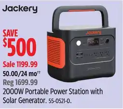Canadian Tire JACKERY 2000W Portable Power Station with Solar Generator offer