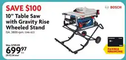 Home Hardware 10 Table Saw with Gravity Rise Wheeled Stand offer