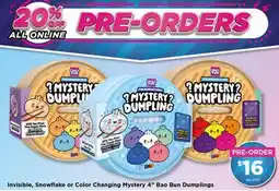 Showcase Invisible, Snowflake or Color Changing Mystery 4 Bao Bun Dumplings offer