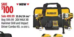 Canadian Tire 20V MAX XR Hammer Drill and Impact Driver Combo Kit offer