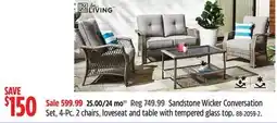 Canadian Tire For Living Sandstone Wicker Conversation Set, 4-Pc offer