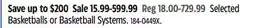 Canadian Tire Selected Basketballs or Basketball Systems offer
