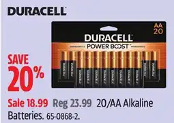 Canadian Tire 20/AA Alkaline Batteries offer