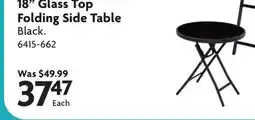 Home Hardware 18 Glass Top Folding Side Table offer
