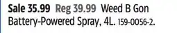Canadian Tire SCOTTS Weed B Gon Battery-Powered Spray, 4L offer